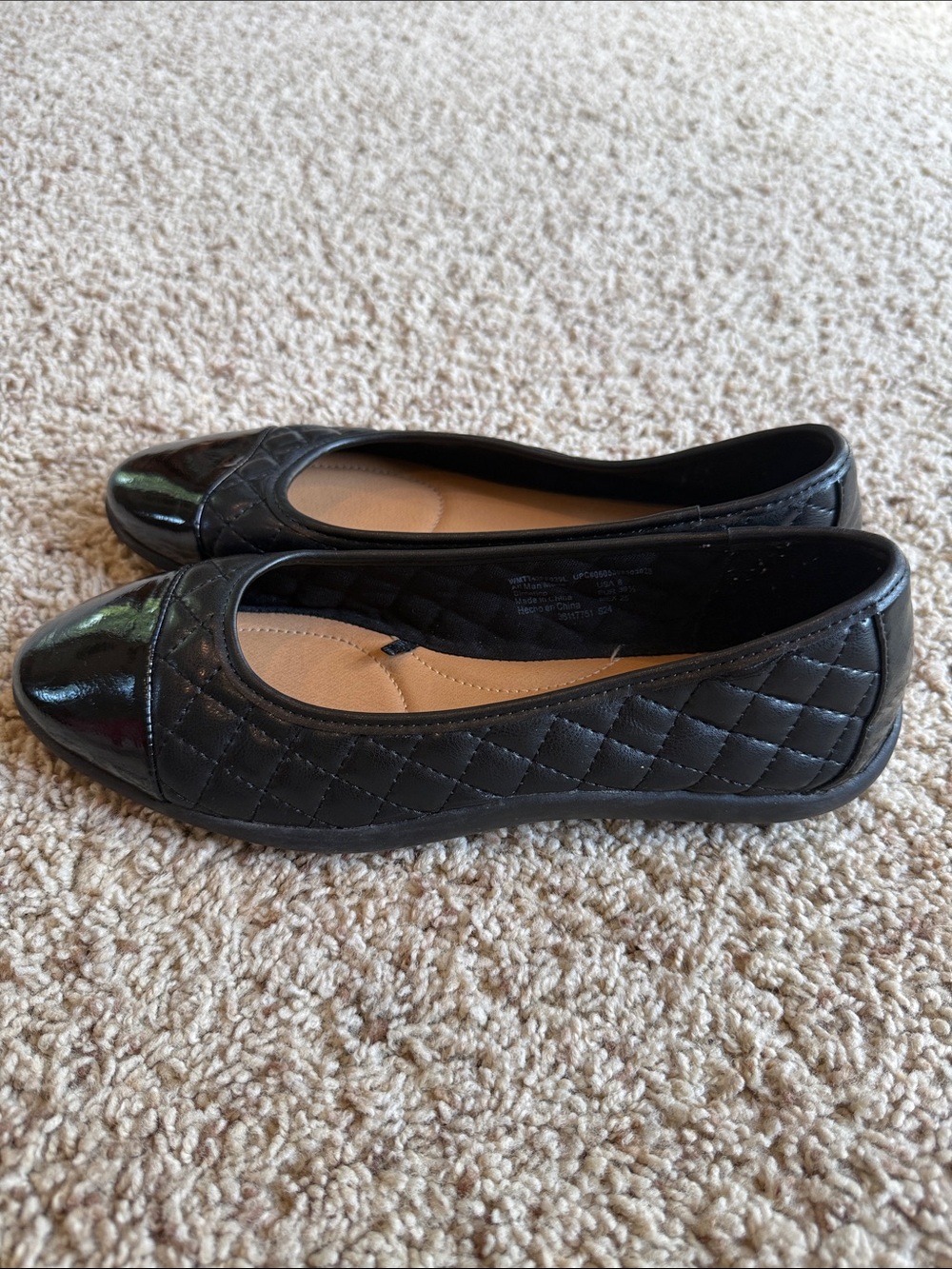 Time and Tru Black Quilted Ballet Flats - 8 - Picture 3 of 4